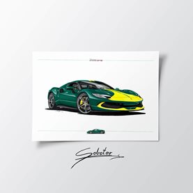 Rysunek samochód Ferrari 296 GTB Sobotor Art