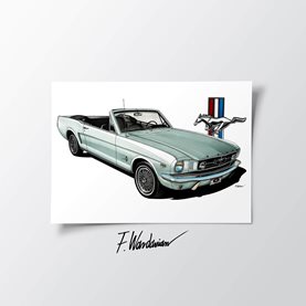 Rysunek samochód Ford Mustang 1969 Convertible Filip Wardanian